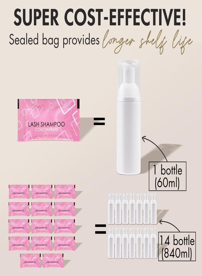 Embagol Lash Shampoo Concentrate Lash Cleaning for Eyelash Extensions Anti-allergic Hypoallergenic and Non-irritation Cleanser for Salon & Home Use(14 bags) - Image 4