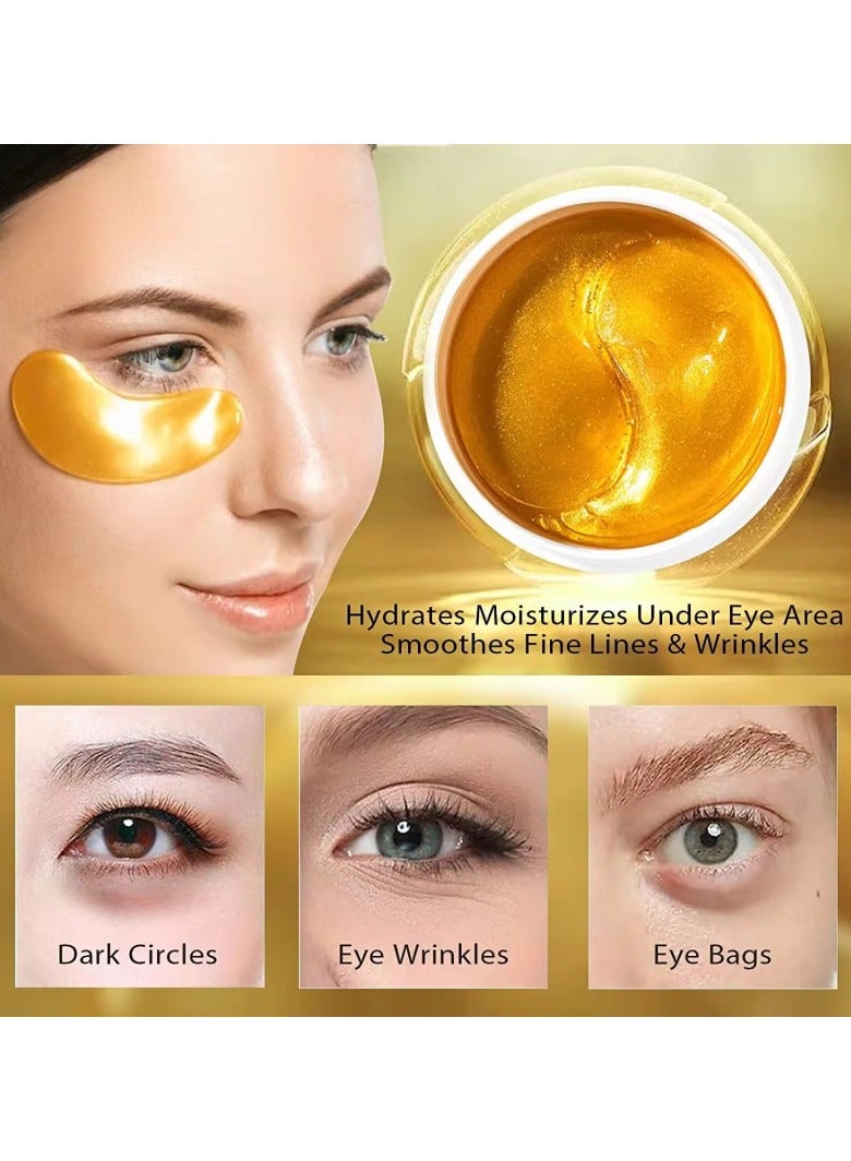 أليفر اقنعة تحت العين، قناع عين ذهبي عيار 24 قيراط، قناع عين كولاجين للانتفاخ والترطيب وتقليل الهالات السوداء واكياس العين، مضاد للشيخوخة والتجاعيد، قناع للعناية بالبشرة 30 زوج - Image 5