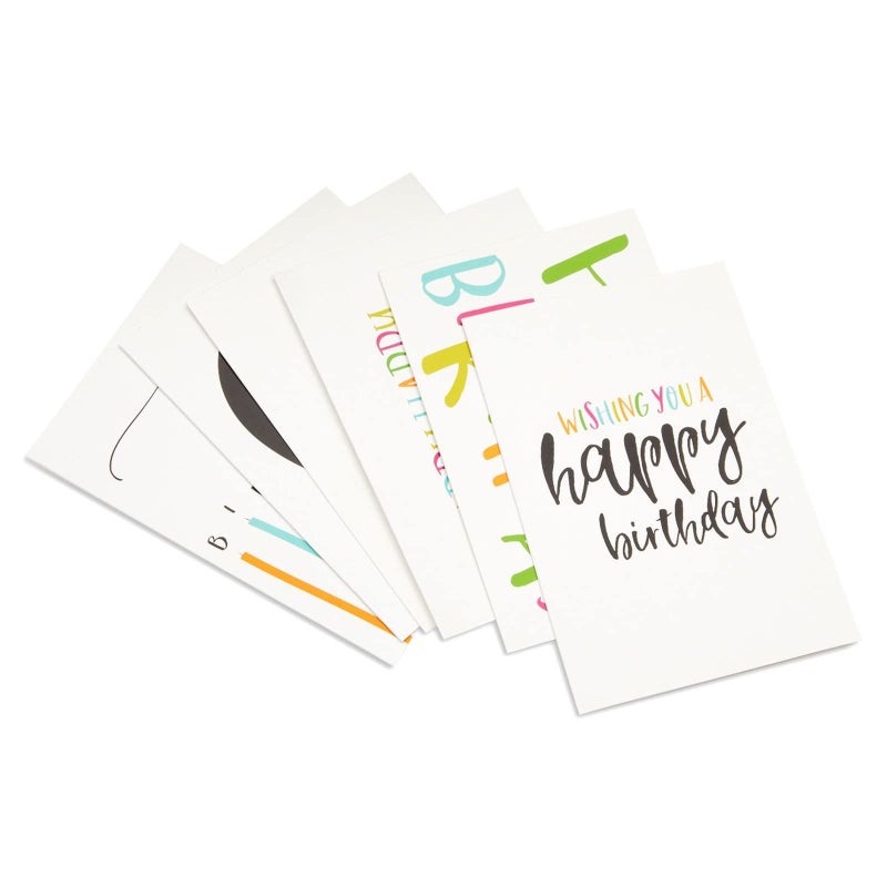Juvale Birthday Cards Bulk - 48-Pack, 4 x 6 In White With Envelopes - Blank Inside & Assorted Candle & Balloon Designs for Employees, Kids & Friends - Modern Greeting Cards - Image 5