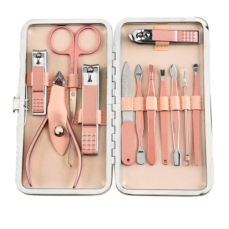 LUPINEZ LUPINEZ 12 in 1 Manicure Set Toe Nail Cutter For Women Stainless Steel Nail Scissors Grooming Kit Manicure Pedicure Kit For Women Nail Acne Remover needle Blackhead Tool Beauty Personal Care Tool  - Image 1