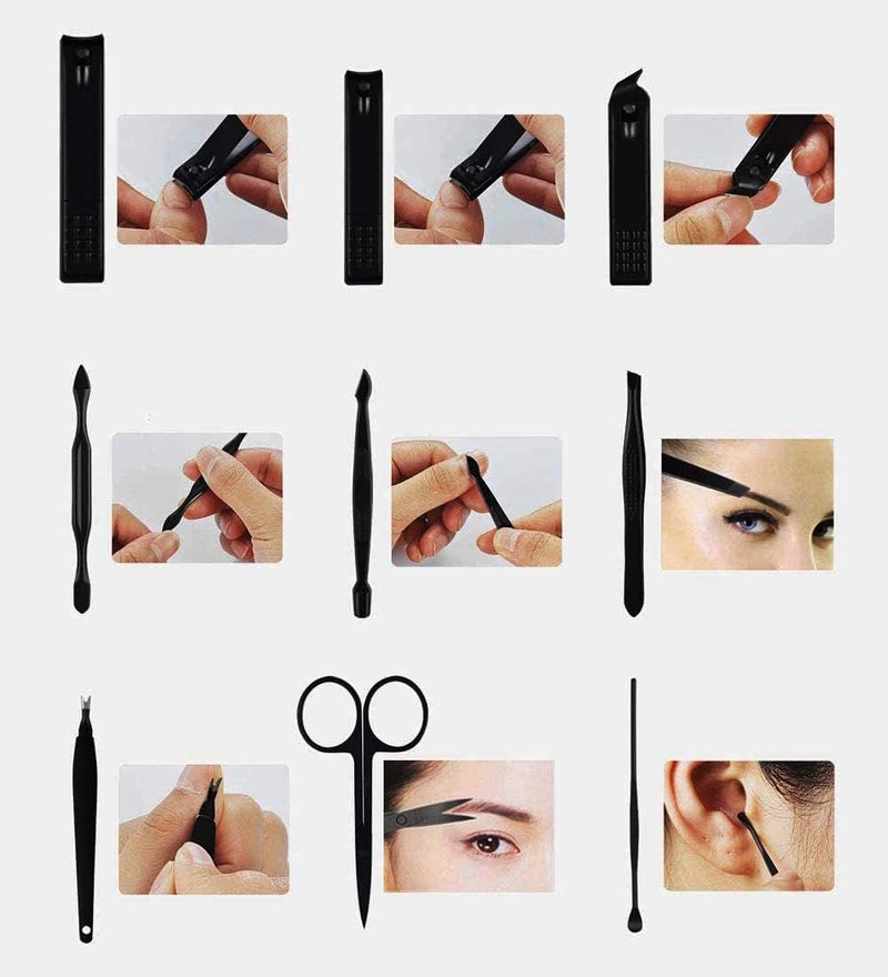 LUPINEZ LUPINEZ 12 in 1 Manicure Set Toe Nail Cutter For Women Stainless Steel Nail Scissors Grooming Kit Manicure Pedicure Kit For Women Nail Acne Remover needle Blackhead Tool Beauty Personal Care Tool  - Image 5
