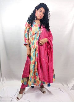 PRIYA’S PANACHE PRIYA'S PANACHE Multicolor Alia Cut Flared Muslin Kurta Pant Dupatta Set – Traditional Indian Ethnic Partywear for Women.  - Image 2