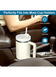 BPA Quench Cup Stainless Steel Vacuum Insulated Tumbler With Lid And Straw For Water  Iced Tea Or Coffee  Smoothie And More  Grey Rock  40 Oz By Bpa  - Image 3