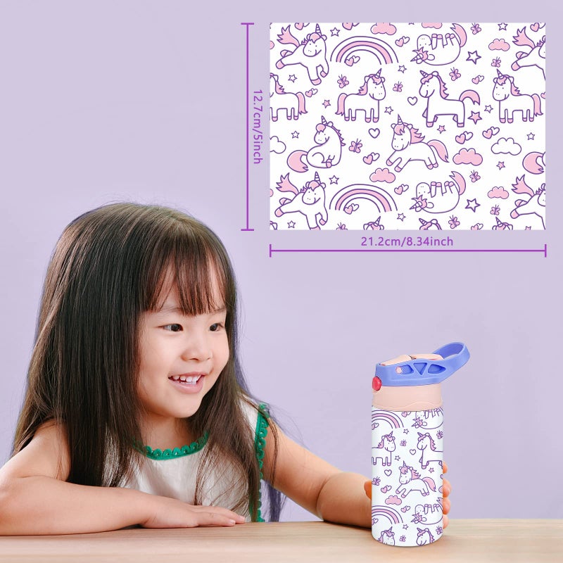 XccMe Kids Sublimation Tumbler,12oz Sublimation Water Bottle Blanks,Straight Stainless Steel Todder Sippy Cup,Double Wall Insulated Sippy Tumbler with Handle,Shrink Films,Leak Proof (Purple) - Image 5