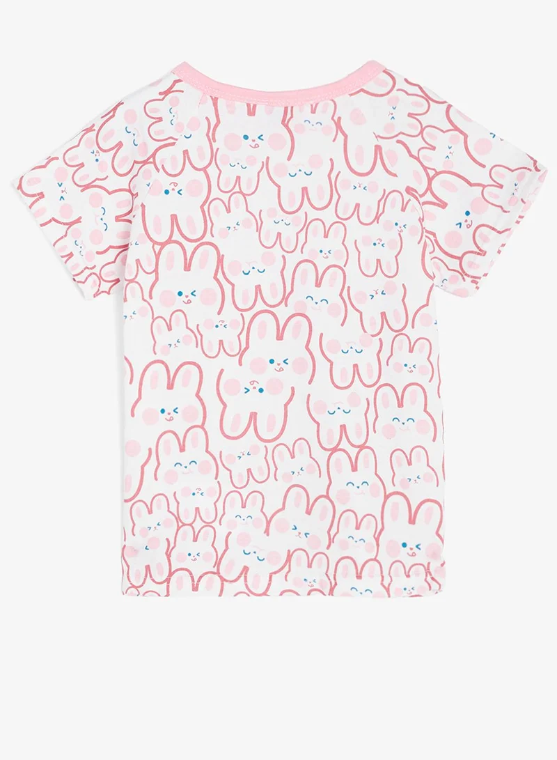 Pinata  Bunny Print Cotton Tshirt and Shorts Set for Women | Best Price UAE