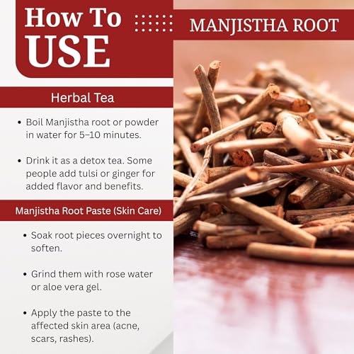Brijbooti Organic Manjistha Root Sticks (150 gm) - Manjistha Stick Dried for Skin, Hair, Joint & Immune Support | Rubia Cordifolia | Indian Madder | FSSAI, GMP, ISO Certified - Image 3