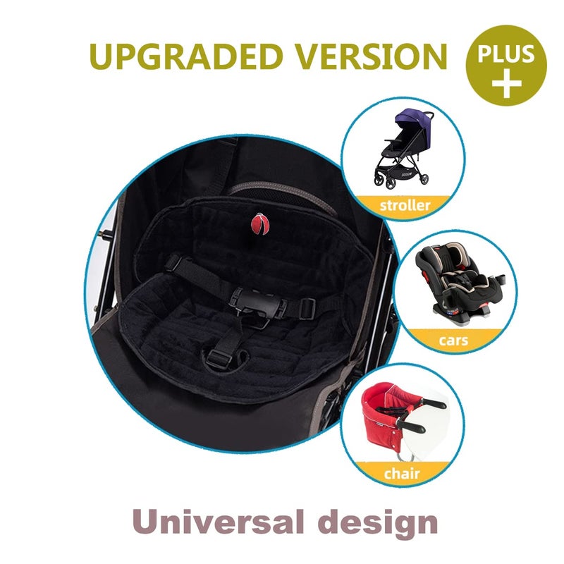 JOOLIO B&S Baby Piddle Pad Car Seat Liner,Potty Training car seat Protector with Waterproof Liner for Child Safety Car Seat Stroller and Dinner Chair,Machine Wash and Dry (Plus-Black) - Image 3