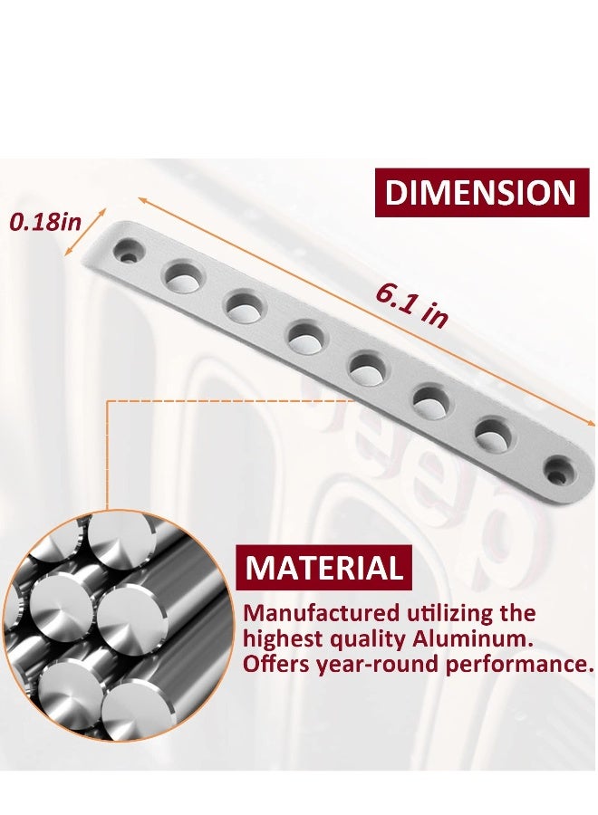 Generic 5Pcs Aluminum Silver Side Door Grab Handle Covers + 5Pcs Push Button Knob Trim Covers for Jeep Wrangler JK JKU Sahara Unlimited 4-Door 2007-2018 - Exterior Handle Pull Decor - Image 5