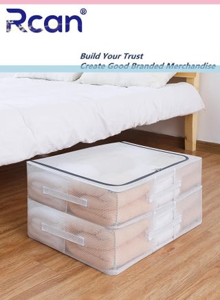 2 Packs Large Capacity Under Bed Storage Bins 30L Foldable Clear  Underbed Storage Bags with Steel Frame, Reinforced Handles Drawer Storage Organizer Sturdy Closet Organizers for Clothes, Blankets, Bedding - pzsku/ZFBFF90B967EC4205A271Z/45/_/1731575425/79f0aed9-f863-44a3-b1c8-6a2b5d294fd4