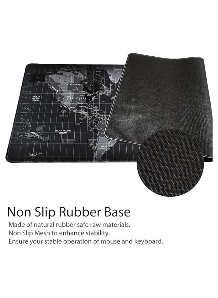 NIBEMINENT Large Gaming Mouse Pad XL 900x400x3mm Waterproof Smooth Surface Rubber Base Non Slip keyboard mat and Stitched Edges, World Map Extended extra large mouse pad for desk  - Image 5
