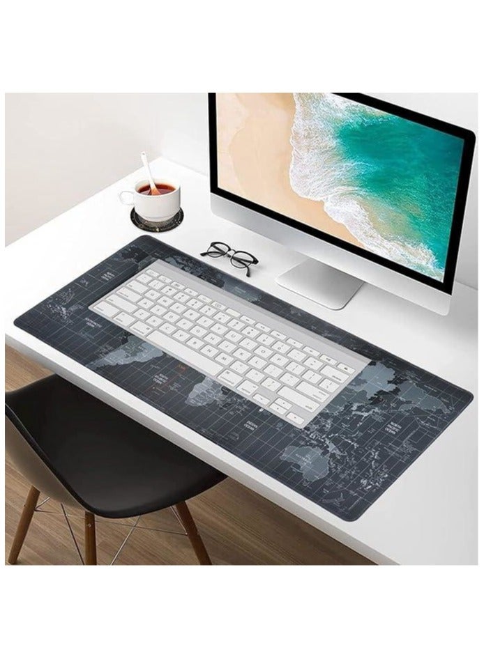 NIBEMINENT Large Gaming Mouse Pad XL 900x400x3mm Waterproof Smooth Surface Rubber Base Non Slip keyboard mat and Stitched Edges, World Map Extended extra large mouse pad for desk  - Image 3