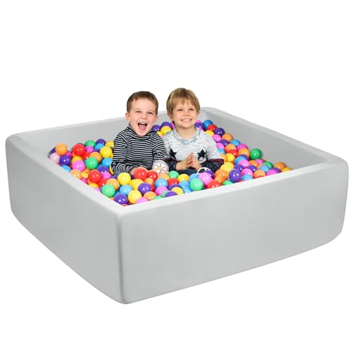 CALEPTONG Foam Ball Pit for Toddlers  CALEPTONG 472 x 472 x 138 Large Square Ball Pits for Kids Soft Baby Playpen Ball Pool Without Balls for Children Gifts for Boys Girls Indoor Outdoor Game - Image 1