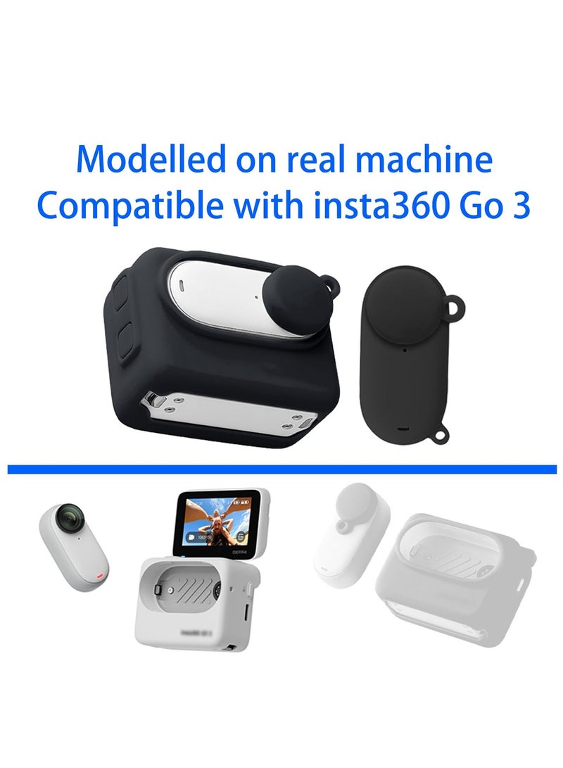 Rubber Sleeve Protection Accessories for Insta360 Go3 Action Camera High-Quality Silicone Cover Scratch Fingerprint Dust Comprehensive Anti-Seismic Anti-Scratch Design Black - Image 3
