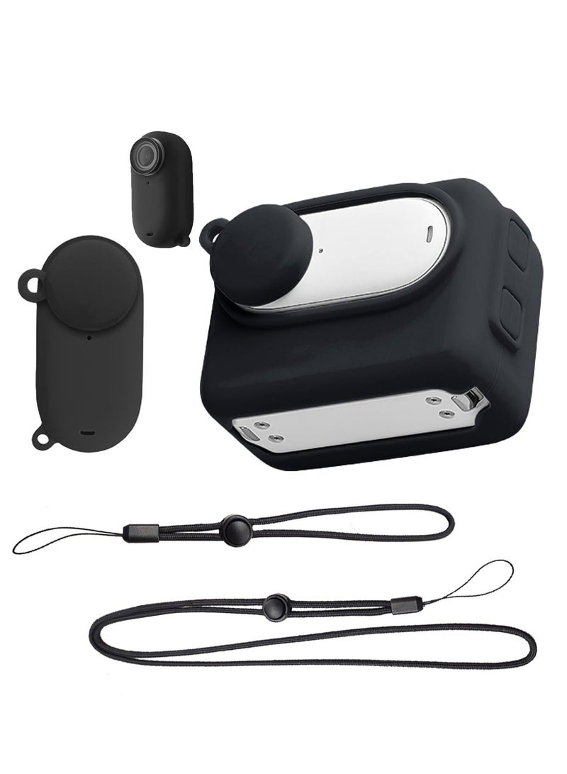 Rubber Sleeve Protection Accessories for Insta360 Go3 Action Camera High-Quality Silicone Cover Scratch Fingerprint Dust Comprehensive Anti-Seismic Anti-Scratch Design Black - Image 1