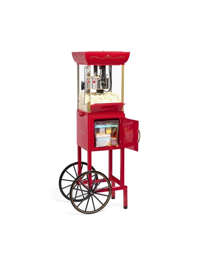 Nostalgia Popcorn Maker Machine - Professional Cart With 2.5 Oz Kettle Makes Up to 10 Cups - Vintage Popcorn Machine Movie Theater Style - Red - Image 1