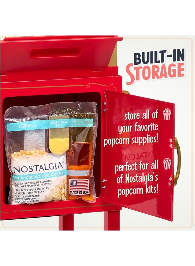 Nostalgia Popcorn Maker Machine - Professional Cart With 2.5 Oz Kettle Makes Up to 10 Cups - Vintage Popcorn Machine Movie Theater Style - Red - Image 4