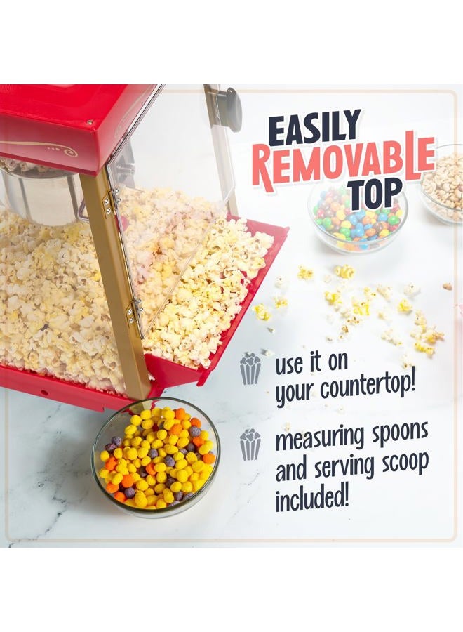 Nostalgia Popcorn Maker Machine - Professional Cart With 2.5 Oz Kettle Makes Up to 10 Cups - Vintage Popcorn Machine Movie Theater Style - Red - Image 5