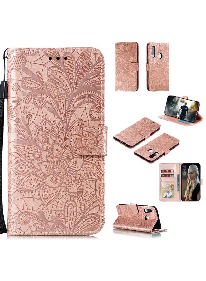 S-TOP Case For Huawei Y7P / P40 Lite Lace Flower Embossing Pattern Horizontal Flip Leather Case , with Holder & Card Slots & Wallet & Photo Frame & Lanyard - Image 1