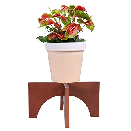 Sharpex Wooden Plant Stand | Wood Flower Pot Holder | Indoor/Outdoor Flower Potted Holder Rack for Tall Plant - Brown - Set of 2 - Image 1