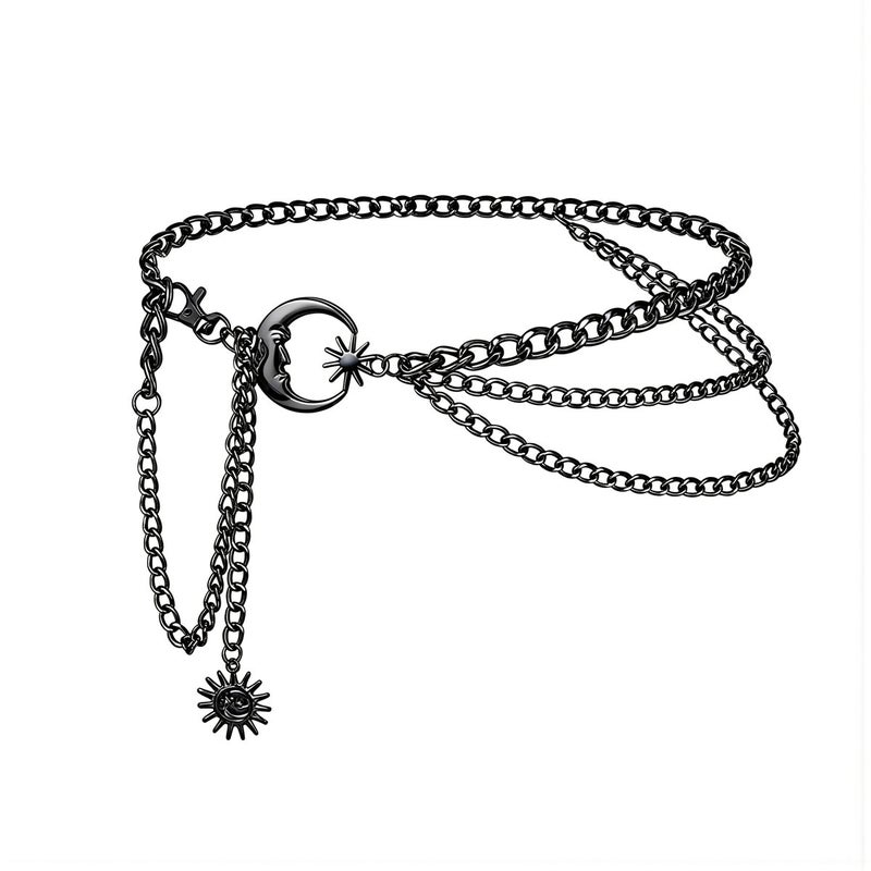 Heavy Duty Durable Layered Waist Chain Long Lasting Moon Sun Belt - Image 1