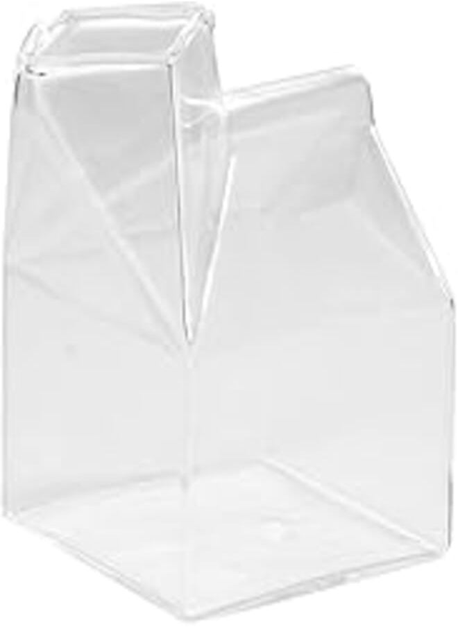 Fdit - Clear Glass Milk Milk Container Novelty House Shape Milk Water Cups Mini Coffee Cups Cup Collect Bottle Pourer Cardboard Container 250ml/8oz - Image 1