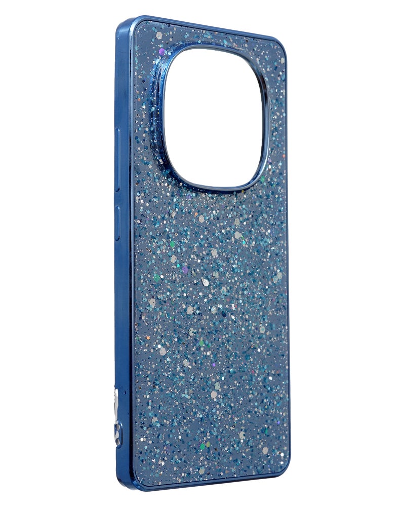 Glitter Plastic Mobile Phone Case With Cute Design for Xiaomi Redmi Note 14 Pro 5G - Blue - Image 2