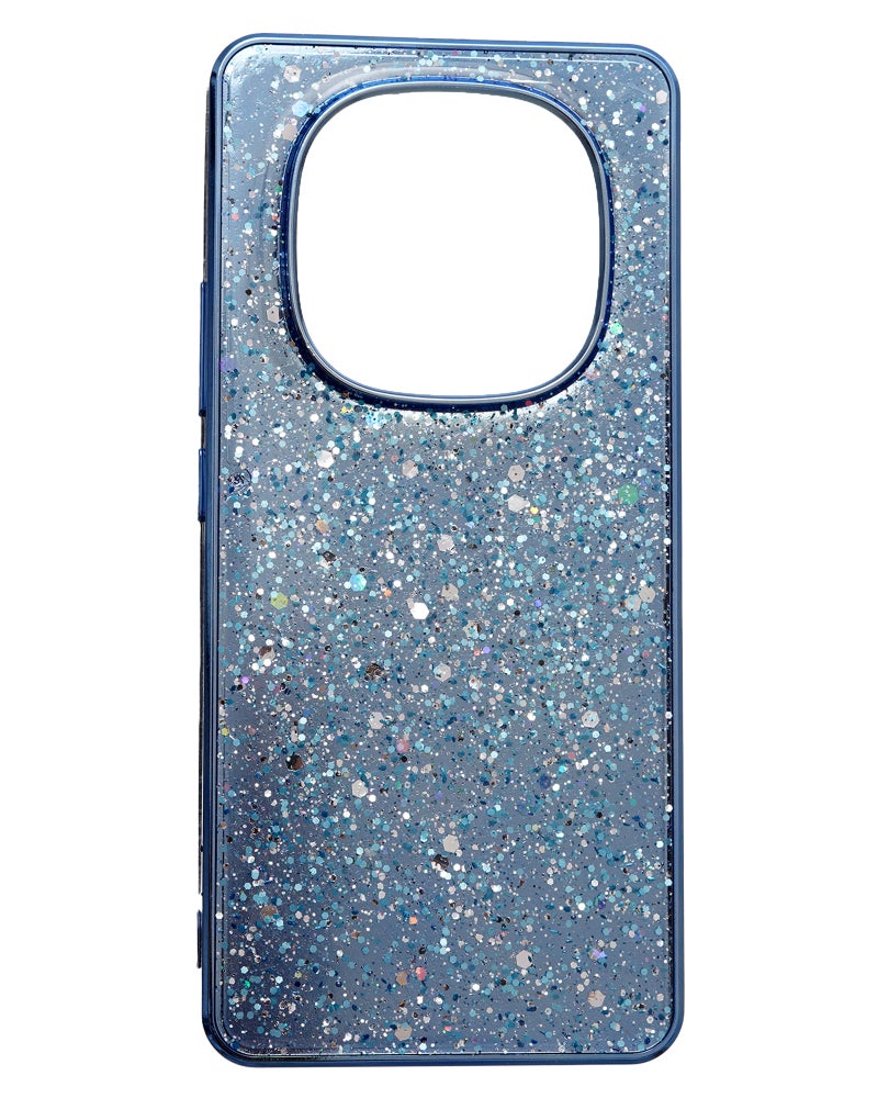 Glitter Plastic Mobile Phone Case With Cute Design for Xiaomi Redmi Note 14 Pro 5G - Blue - Image 1