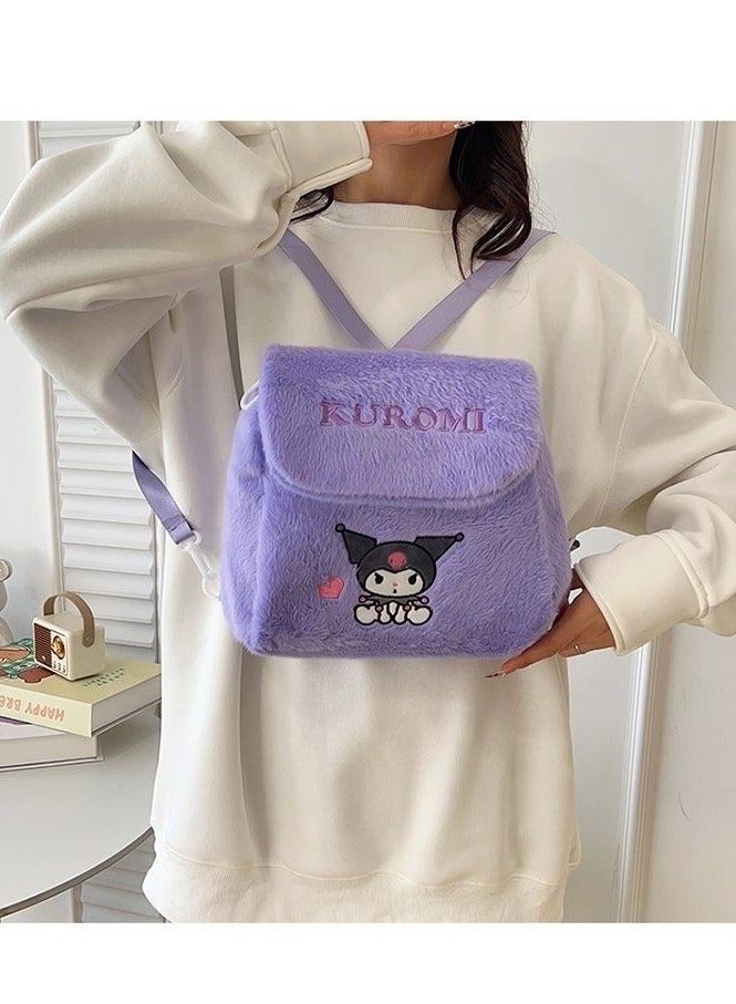 Sanrio Purple Kuromi pattern crossbody bag tote bag plush bag children's handbag  - Image 4