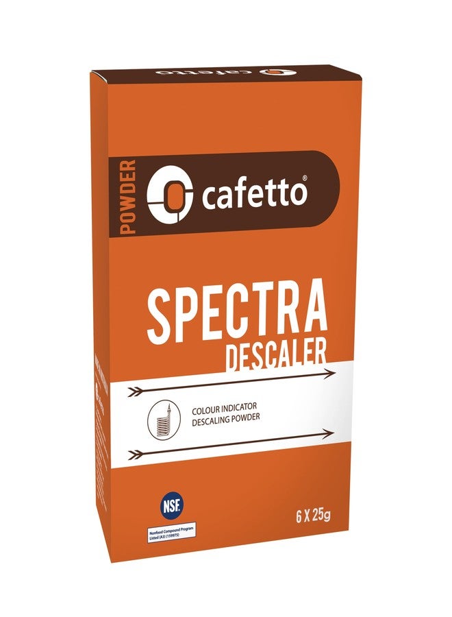 Cafetto Spectra Espresso Machine Descaler, Color Indicator Descaling Cleaning Powder Designed for Espresso Machine Water Tanks, Boilers and Coffee Brewers (Pack of 6) - Image 1