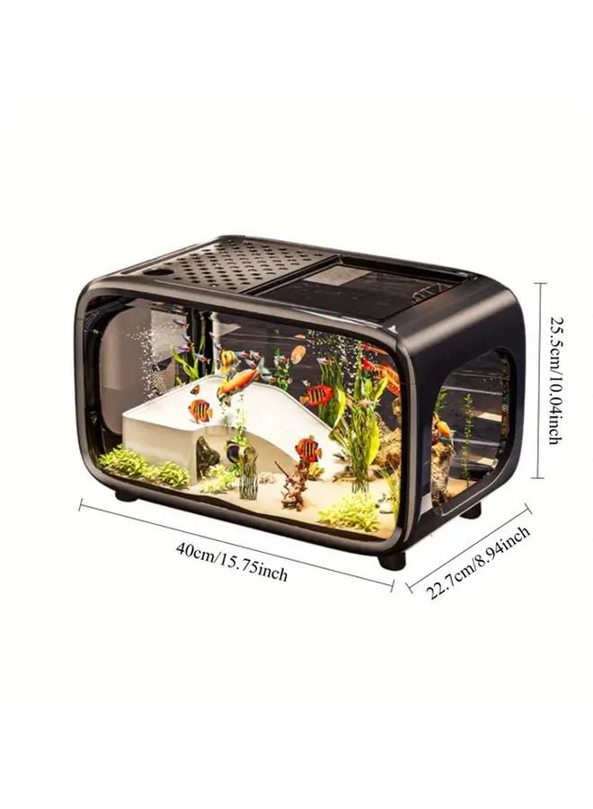 حوض أسماك أبيض شفاف أنيق ذو سعة كبيرة للمياه العذبة ومياه البحر - Image 5