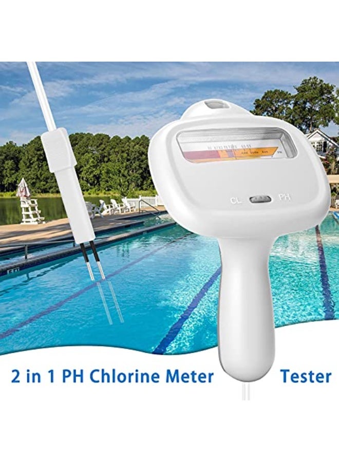 Generic Morelian PC102C Swimming Pool Tester Portable Water Test Strips Pen CL2 Detector Meters Water Test Stripser 2-in-1 Tester  - Image 4