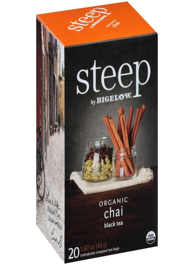 Bigelow Tea steep by Bigelow Organic Chai Black Tea, Caffeinated, 20 Count (Pack of 6), 120 Tea Total Bags - Image 2