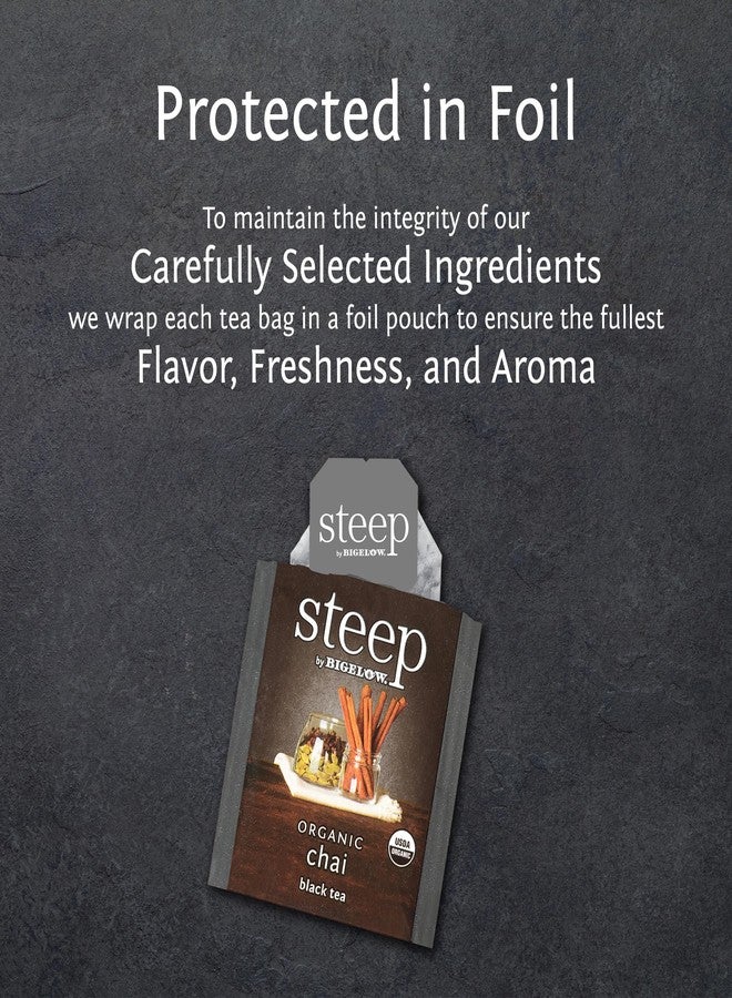 Bigelow Tea steep by Bigelow Organic Chai Black Tea, Caffeinated, 20 Count (Pack of 6), 120 Tea Total Bags - Image 4