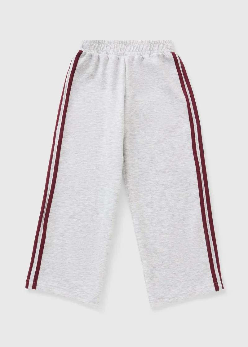 ماتلان Girls Grey Sports Wide Leg Co Ord Jogging Bottoms