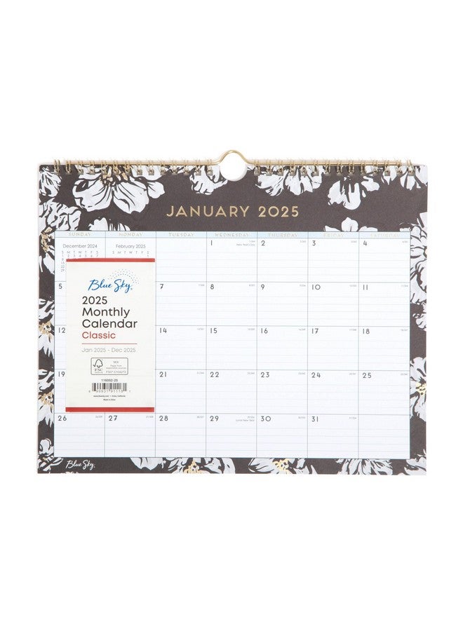 Blue Sky 2025 Monthly Wall Calendar, January 2025 - December 2025, Durable Twin Wire Binding, 11" X 8.75", Perfect For Home, Office And Classroom, Baccara Dark (Baccara Dark- 2025, 11" X 8.75") - Image 1
