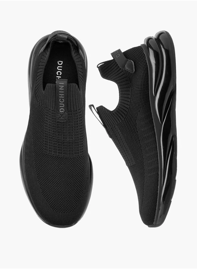 DUCHINI Men's Textured Slip-On Sneakers with Pull Tab