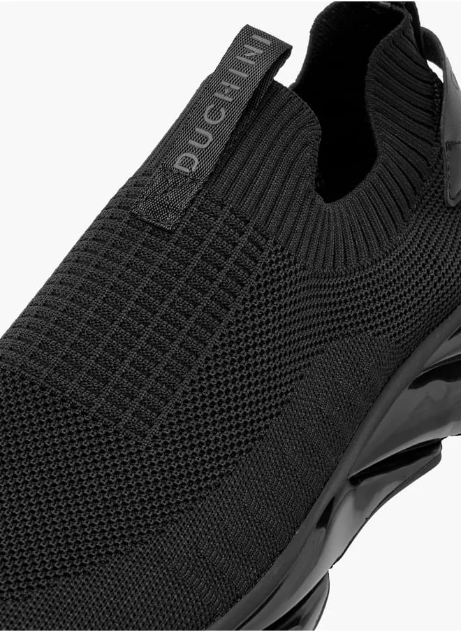 DUCHINI Men's Textured Slip-On Sneakers with Pull Tab