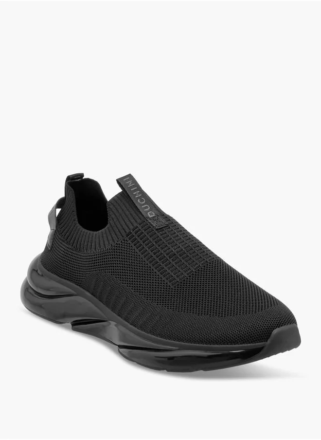 DUCHINI Men's Textured Slip-On Sneakers with Pull Tab