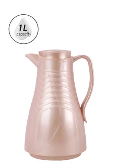 Valk Double Wall Glass Anti-Leakage Wide Mouth Vacuum Flask Pearl Pink 1 L 04-603  - Image 1
