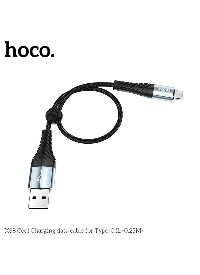 hoco. X38 Cool Charging data cable for Type-C(L=0.25M)  - Image 3