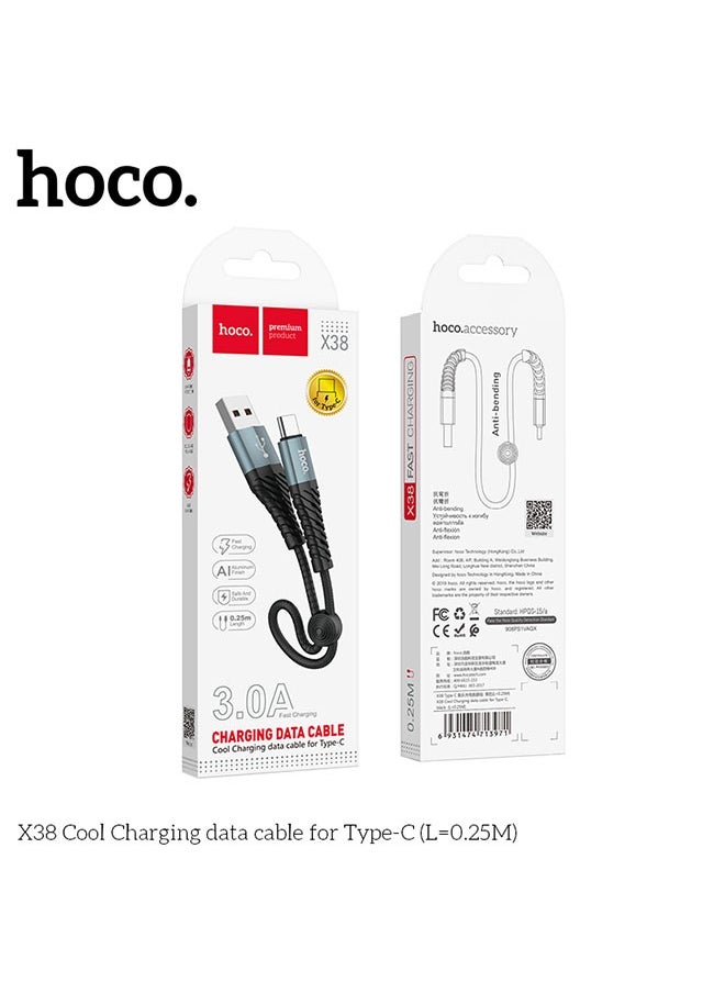 X38 Cool Charging data cable for Type-C(L=0.25M)