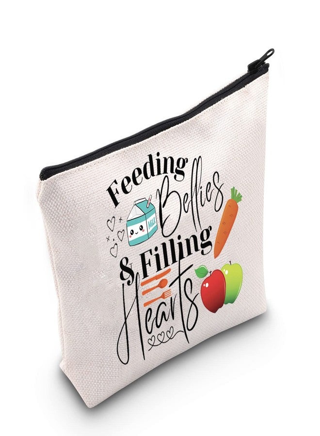 بوفول هدية لموظفي كافتيريا POFULL، هدية لعامل الكافتيريا، حقيبة مستحضرات تجميل "Feeding Belles Filling Hearts"، هدية لسيدة الغداء (حقيبة "Feeding Belles"). - Image 1