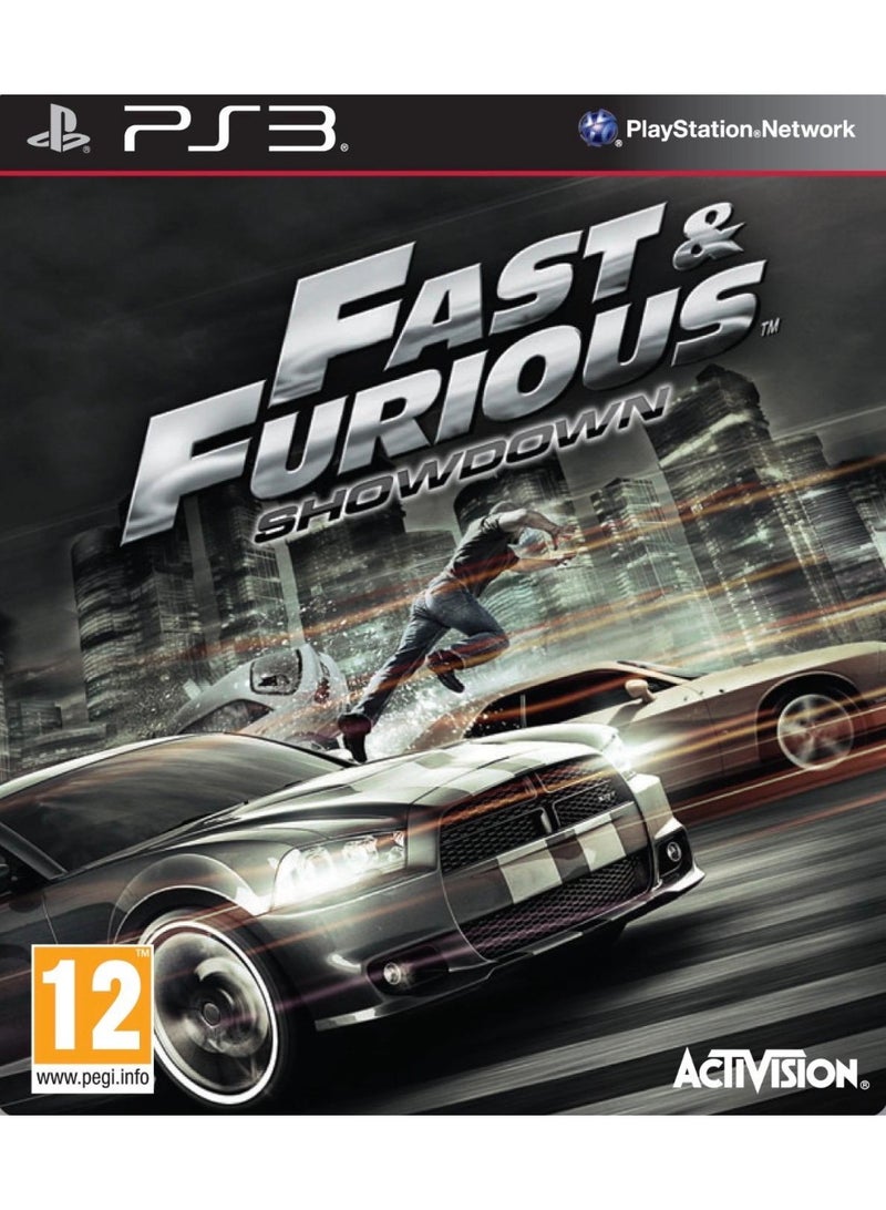 بلاي ستيشن فاست آند فيوريوس: شوداون لجهاز بلايستيشن 3 (PS3) | لعبة سباق وأكشن | مطاردات سيارات عالية السرعة ومهام حماسية | أسلوب لعب أركيدي | النسخة العالمية | تصنيف PEGI 12