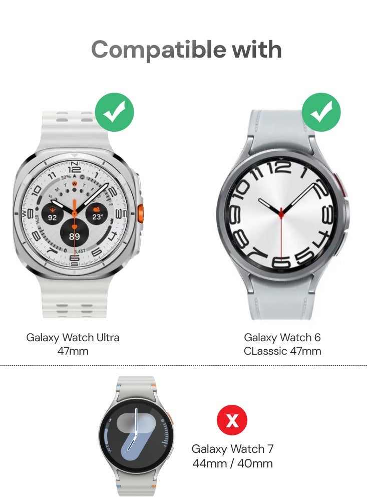 O Ozone (Pack of 2) Screen Protector for Samsung Galaxy Watch Ultra 47mm [Full Coverage Protective] 9H Hardness Tempered Glass Screen Protector Flim  -Clear - Image 2