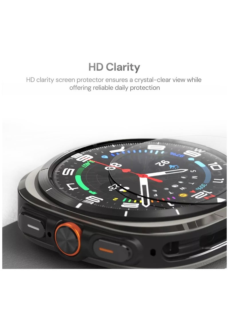 O Ozone (Pack of 2) Screen Protector for Samsung Galaxy Watch Ultra 47mm [Full Coverage Protective] 9H Hardness Tempered Glass Screen Protector Flim  -Clear - Image 3