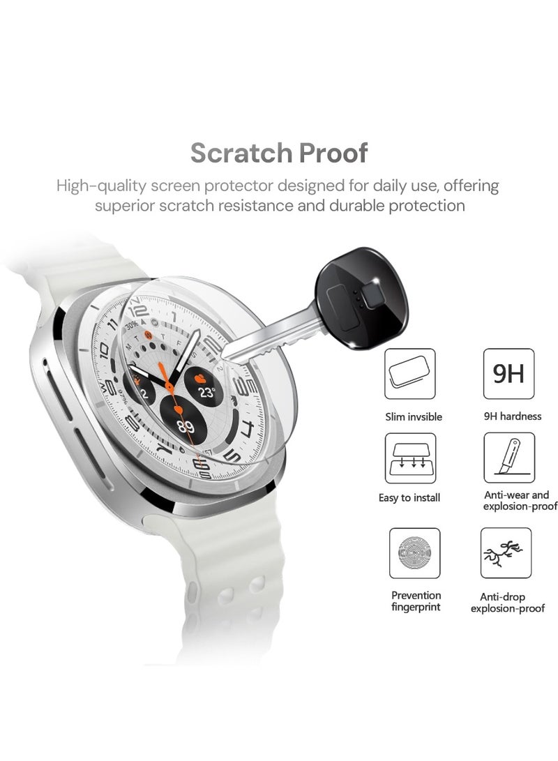 O Ozone (Pack of 2) Screen Protector for Samsung Galaxy Watch Ultra 47mm [Full Coverage Protective] 9H Hardness Tempered Glass Screen Protector Flim  -Clear - Image 5