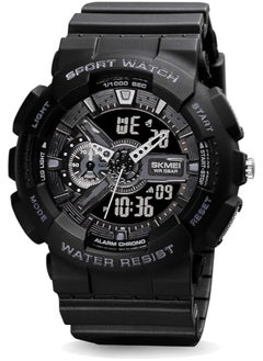SKMEI Watche for Men- Water and Shock Resistant- 3D Dial Double Movement LED Screen Large Face Stopwatch