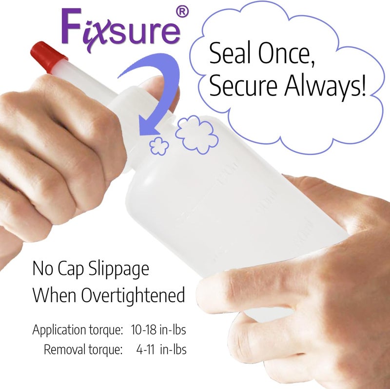 FIXSURE Plastic Squeeze Bottles with Red Tip Cap, 4 Oz Squirt Bottle For Ketchup, BBQ, Sauces, Syrup, Condiments, Oil, Pancake, Cookie Decorating, Dressings, Travel, Camping, Lab, Arts and Crafts (2) - Image 5