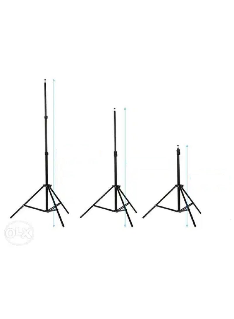 2.10M Portable Tripod Stand with Mobile Holder,33cm Flash Light Stand, Foldable Photography Studio Light Stand (Black) - Image 5