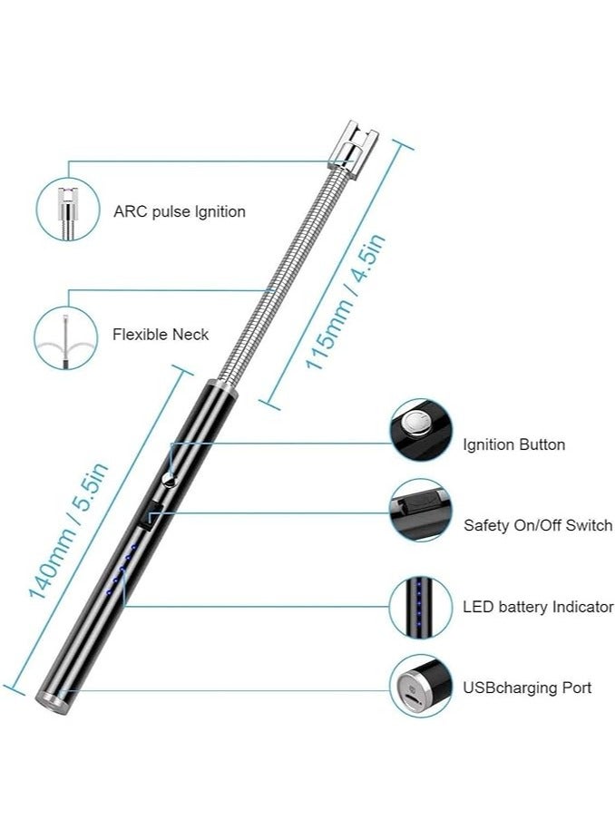 Festive Gallery Arc Lighter, Flameless Electronic Lighter with LED Battery Indicator, Rechargeable USB Lighter, Wind & Weatherproof Lighter for Kitchen, Barbecue, Candles, Gas Stove - Image 2